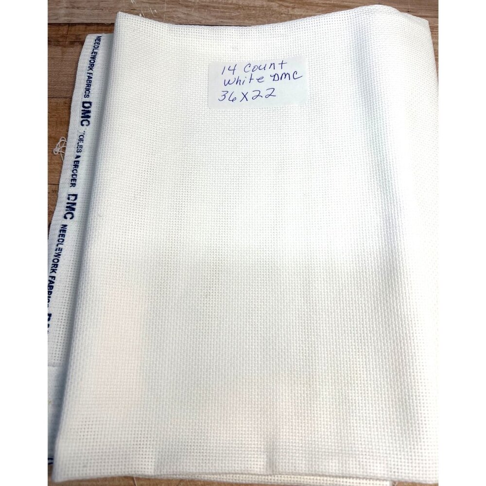 DMC 14 Count White Aida Cloth 36" x 22" For Cross Stitch